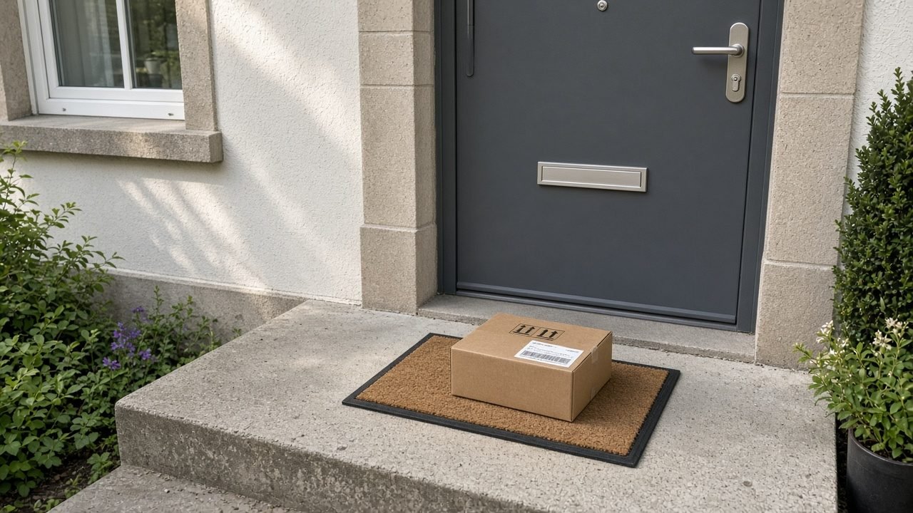 Paket vor der Haustür während einer Abwesenheit